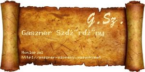 Gaszner Szörény névjegykártya